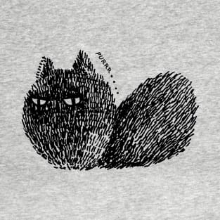 cute black sad cat T-Shirt